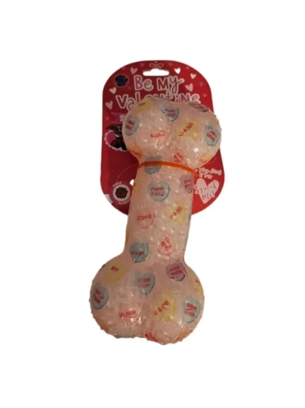 European Home Designs Squeaky Bone Dog Toy Rose Scented